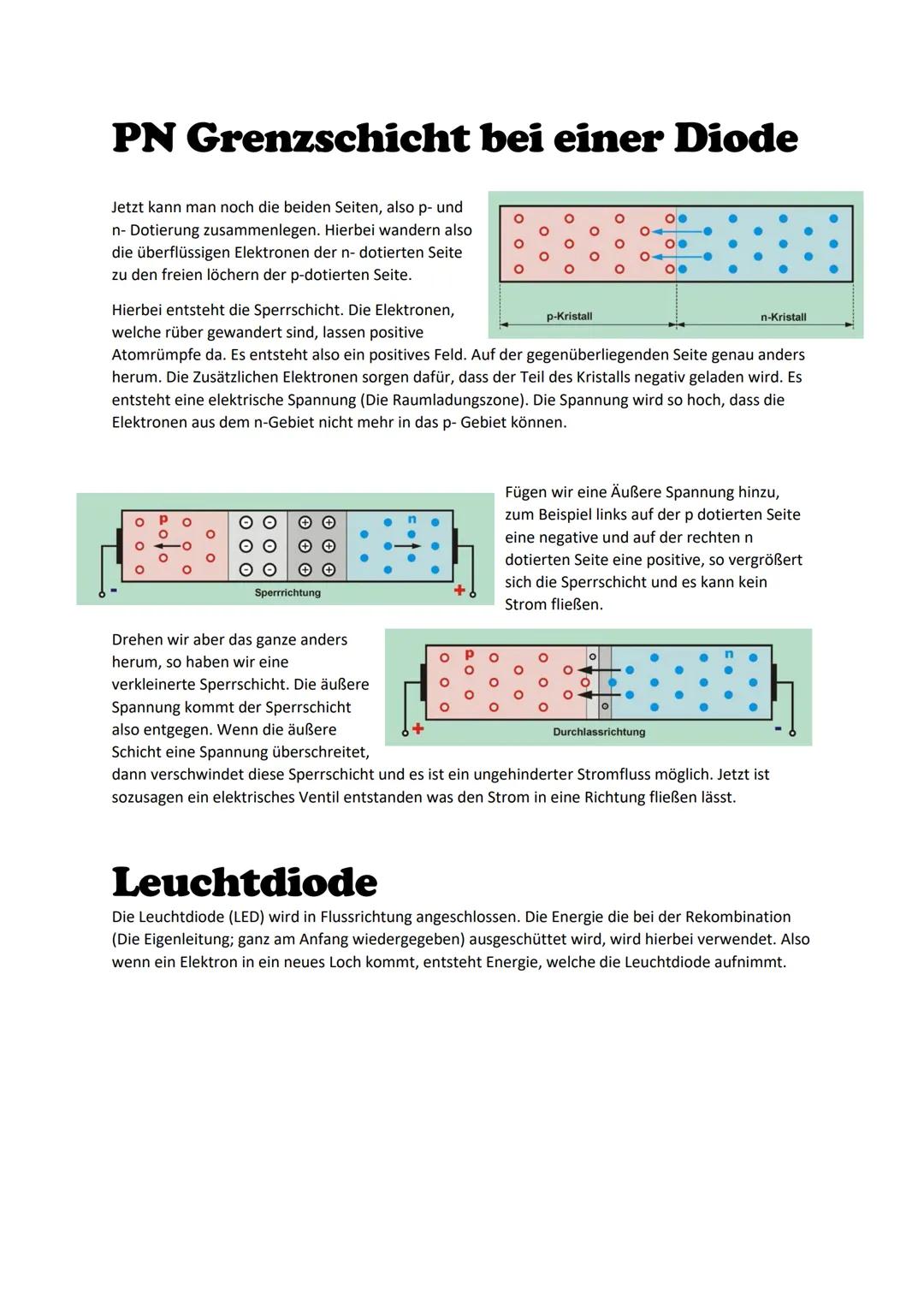 Physik Lernzettel: P- und N-
Dotierung (Halbleiter)
Vorwissen:
Die PN Dotierung wird bei Halbmetallen (also Halbleitern)
verwendet.
Als Besp