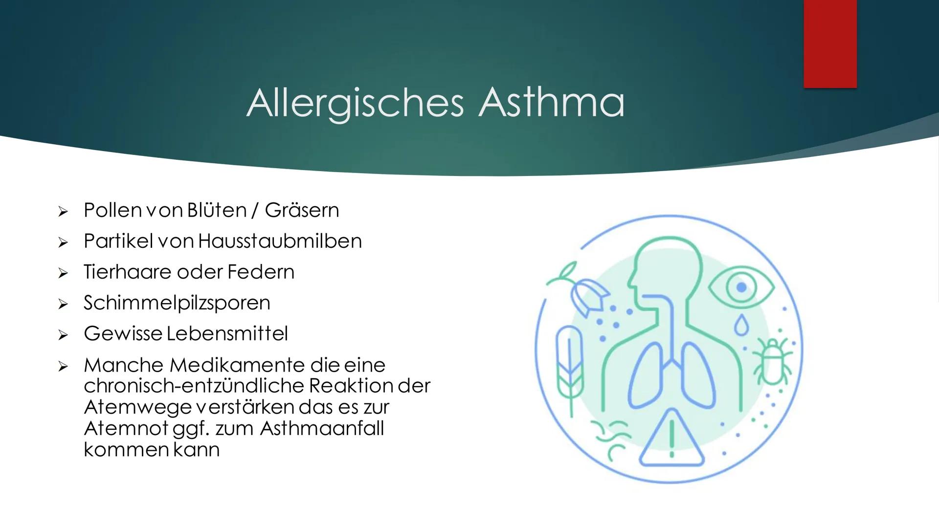 Asthma Bronchiale Definition
Asthma bronchiale bedeutet so viel
wie Kurzatmigkeit oder Atemnot
Das Asthma Bronchiale ist eine
chronisch-entz