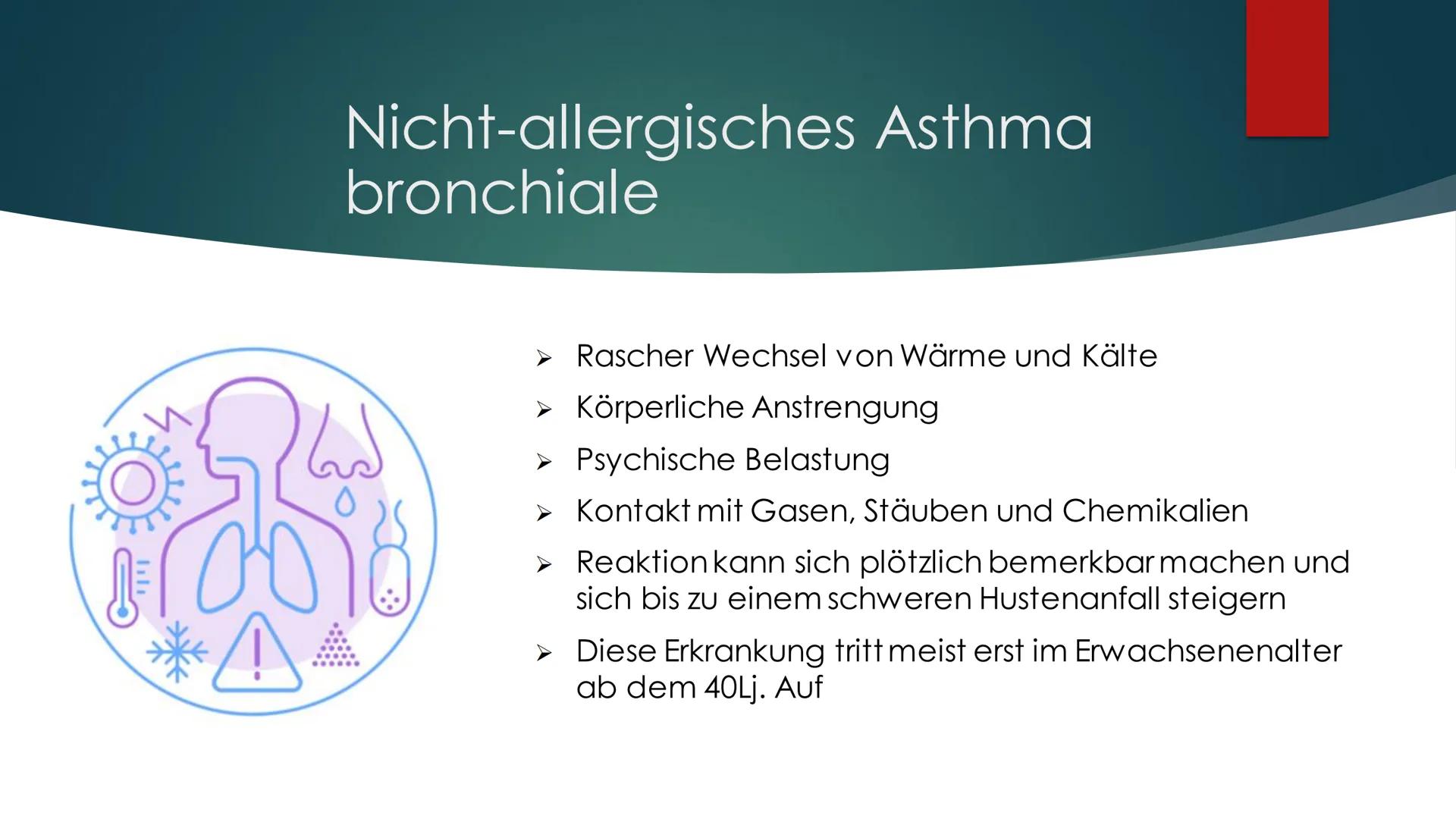 Asthma Bronchiale Definition
Asthma bronchiale bedeutet so viel
wie Kurzatmigkeit oder Atemnot
Das Asthma Bronchiale ist eine
chronisch-entz