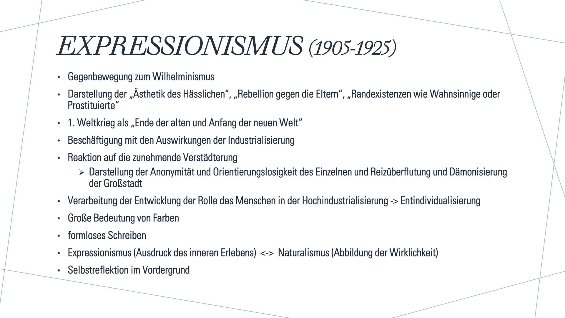 # DIE EPOCHE DES
EXPRESSIONISMUS
ERNST STADLER: FAHRT ÜBER DIE KÖLNER
RHEINBRÜCKE BEI NACHT # EXPRESSIONISMUS (1905-1925)
- Gegenbewegung