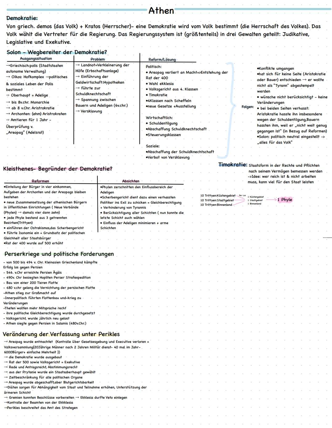 # Athen
Demokratie:
Von griech. demos (das Volk) + Kratos (Herrscher)- eine Demokratie wird vom Volk bestimmt (die Herrschaft des Volkes).