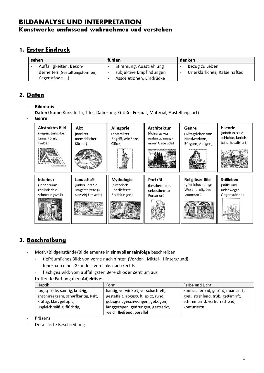 Bildanalyse und Interpretation