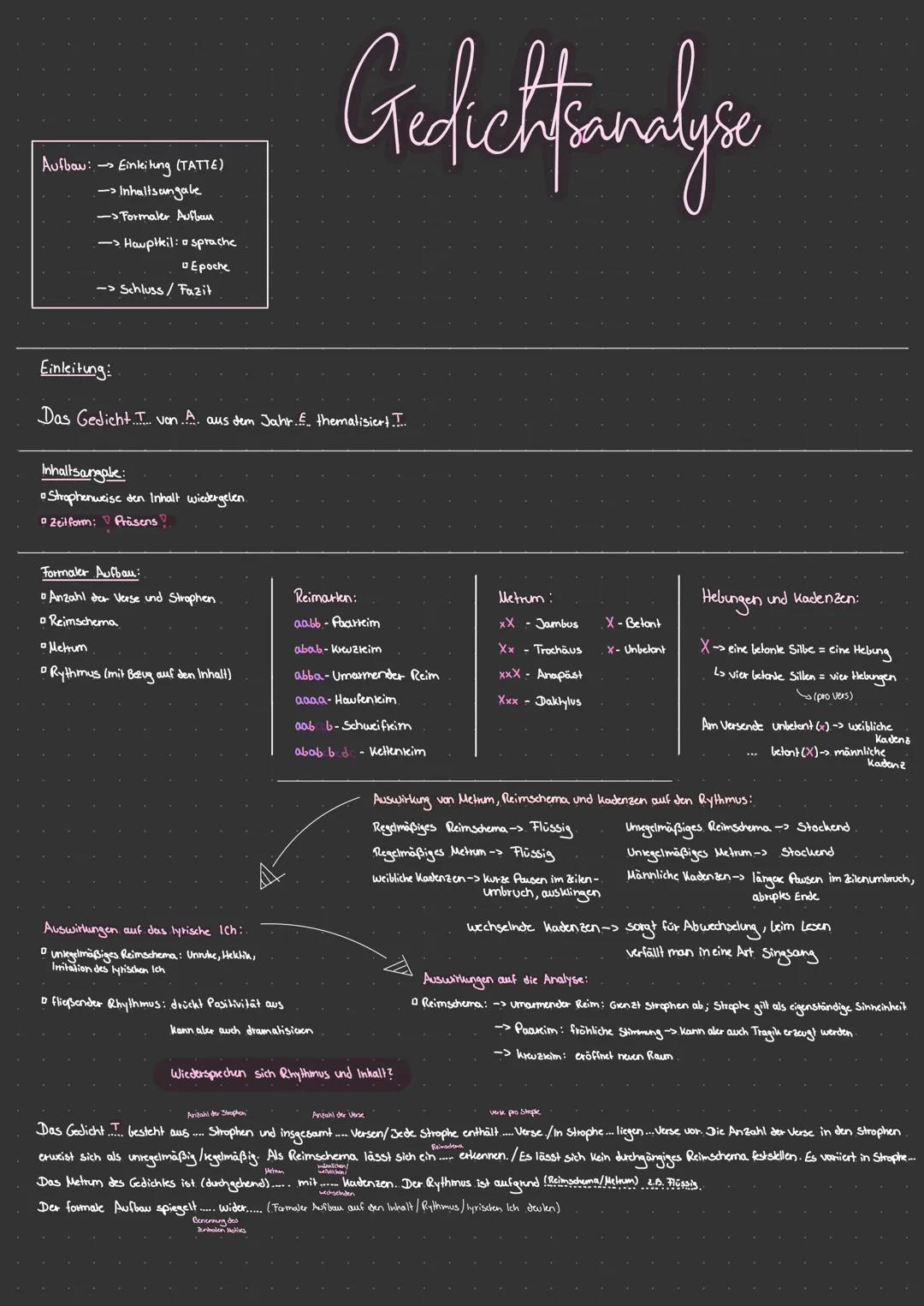 Haupteil-Sprache:
Motiv
Zeitfam: Präsens!
Inhalt -> Gefühle, Eindrücke, Gedanken
-Bezug aum Titel: Verstärkung oder Widerspruch?
wie wird de