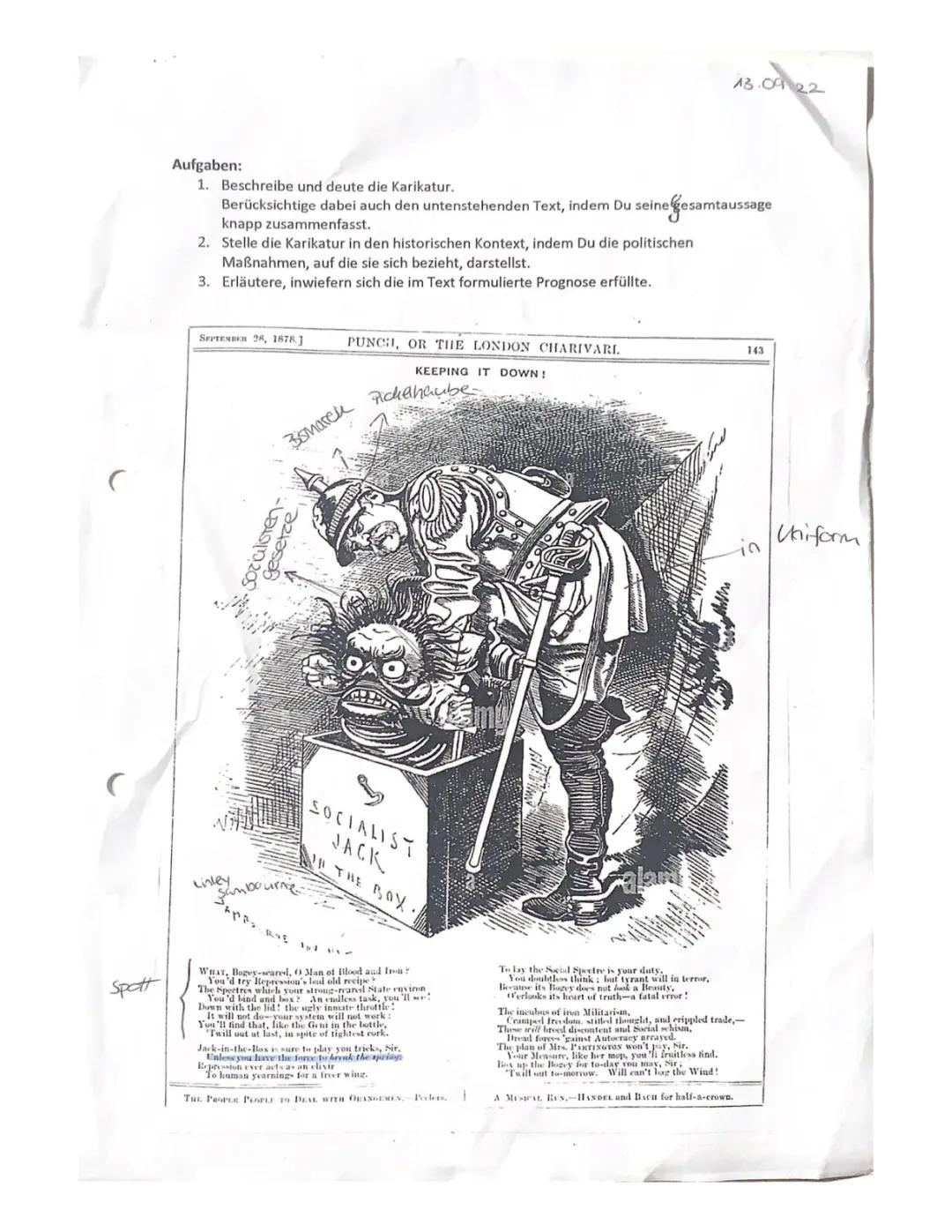 Karikaturanalyse zu Sozialistengesetz