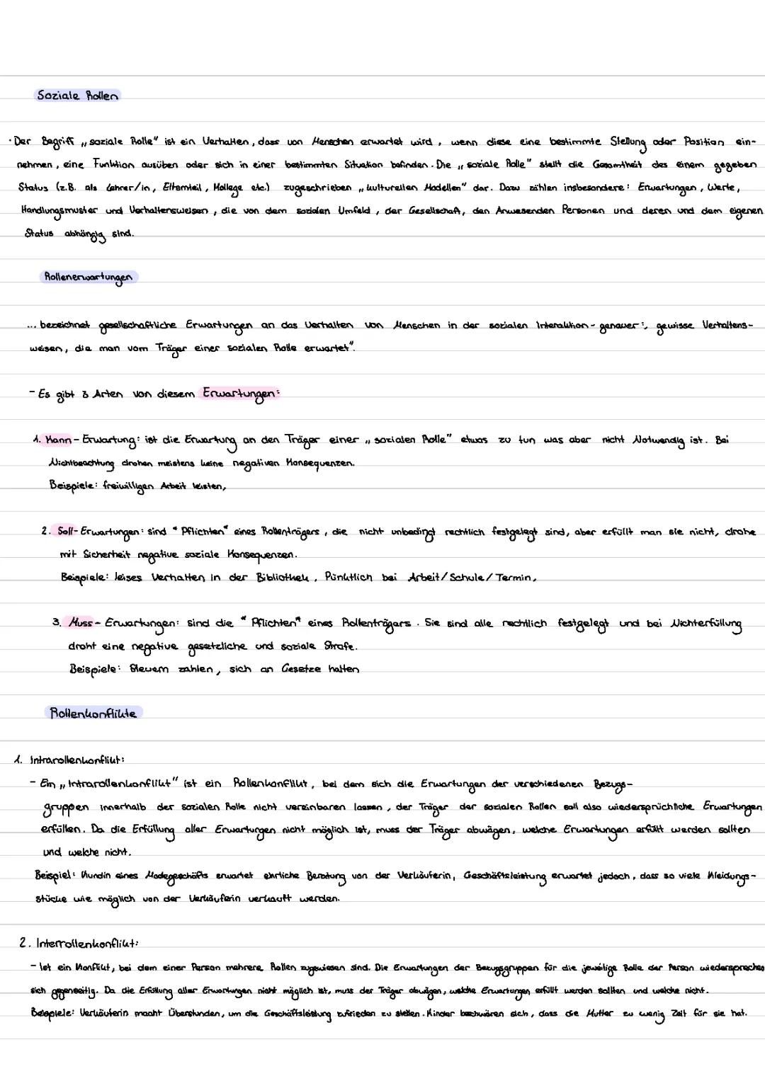 Soziale Rollen, Rollenerwartung/Konflikt