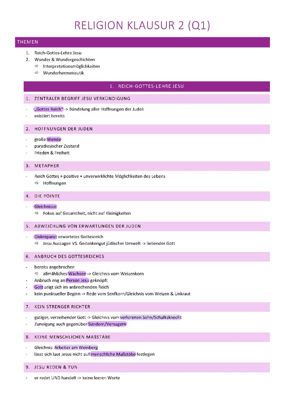 Reich Gottes & Wundergeschichten