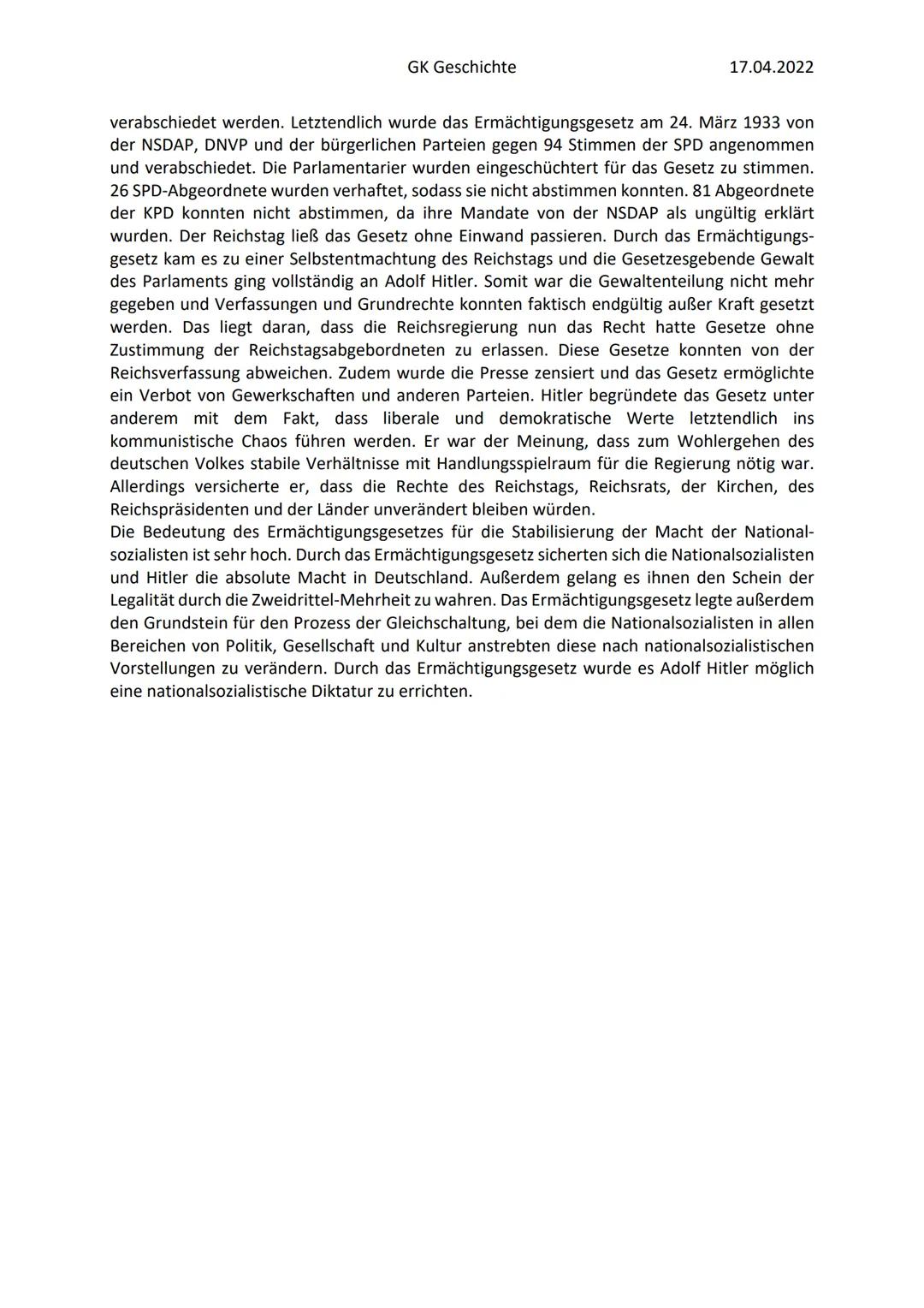 Die Errichtung der NS-Diktatur
1. Stelle Sie die Etappen der Diktatur-Errichtung (Darstellung) in einer Übersicht dar.
Tipp: Verwenden Sie f