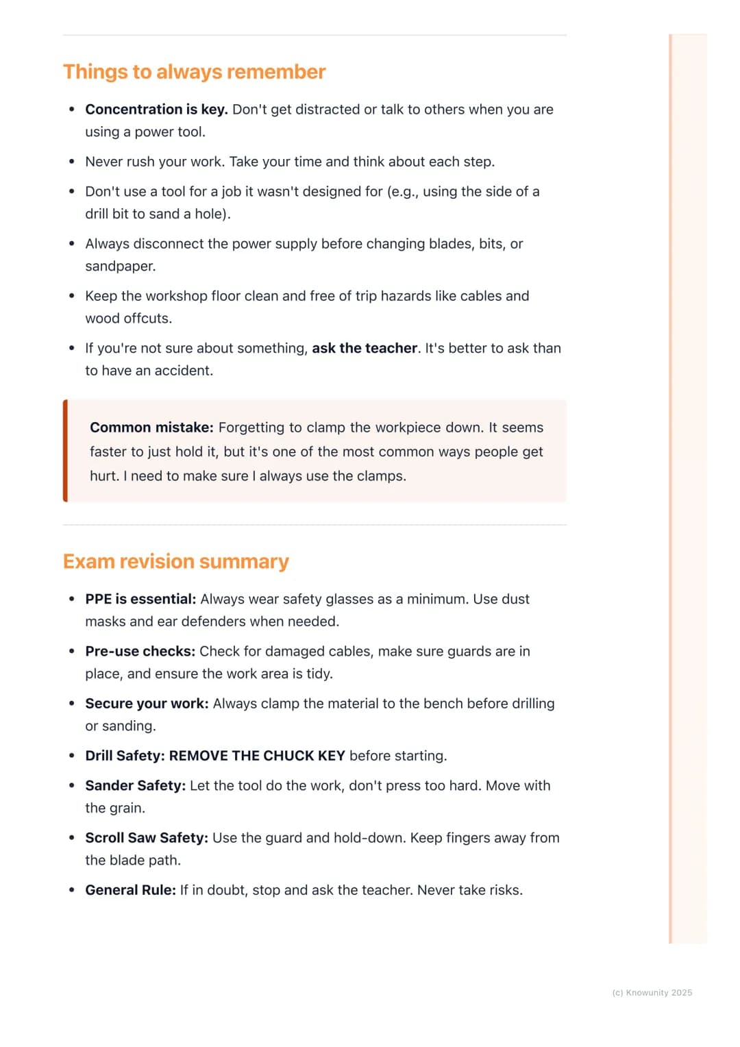 # Safe Use of Basic Power Tools
General safety rules for power tools
This is about using power tools like drills and sanders safely in the