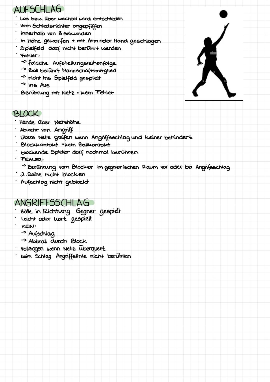 # SPORT - VOLLEYBALL
### SPIELFELD
AUFSCHLAGS-
GRUNDLINIE
ANGRIFFS-
DREIHETER-
HITTELLINIE
LINIE
GRUNDLINIE
ZONE
* Spielfeld: 18