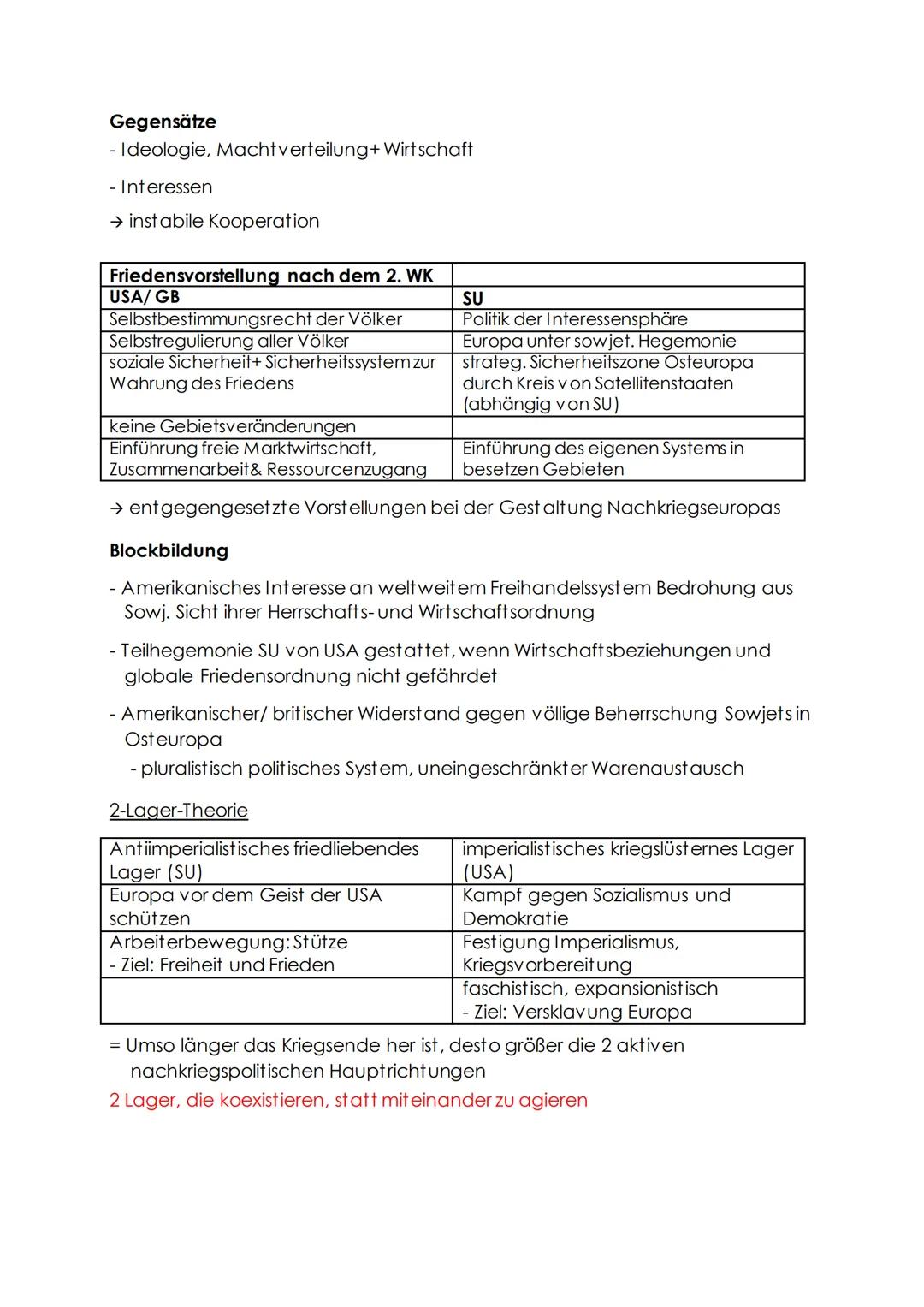 # Geschichte Klausur 2- Der Ost-West-Konflikt
## Themen
- Allianz:
- Blockbildung
- Trumandoktrin & Marshallplan
- Deutschland; Stunde Nul