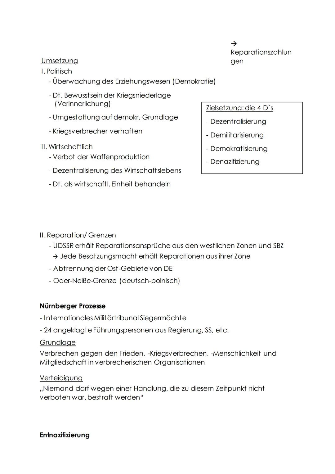 # Geschichte Klausur 2- Der Ost-West-Konflikt
## Themen
- Allianz:
- Blockbildung
- Trumandoktrin & Marshallplan
- Deutschland; Stunde Nul