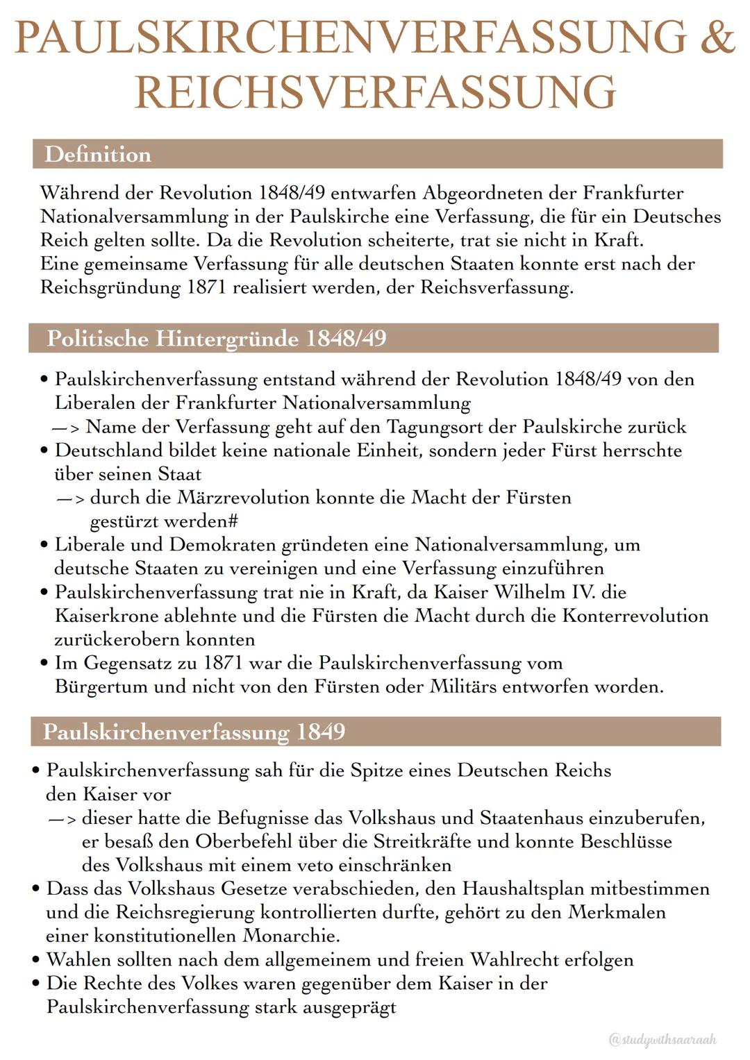PAULSKIRCHENVERFASSUNG
REICHSVERFASSUNG
&
Definition
Während der Revolution 1848/49 entwarfen Abgeordneten der Frankfurter
Nationalversammlu