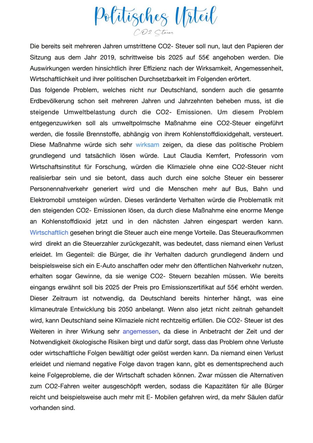 Politisches Sach-und Werturteil schreiben