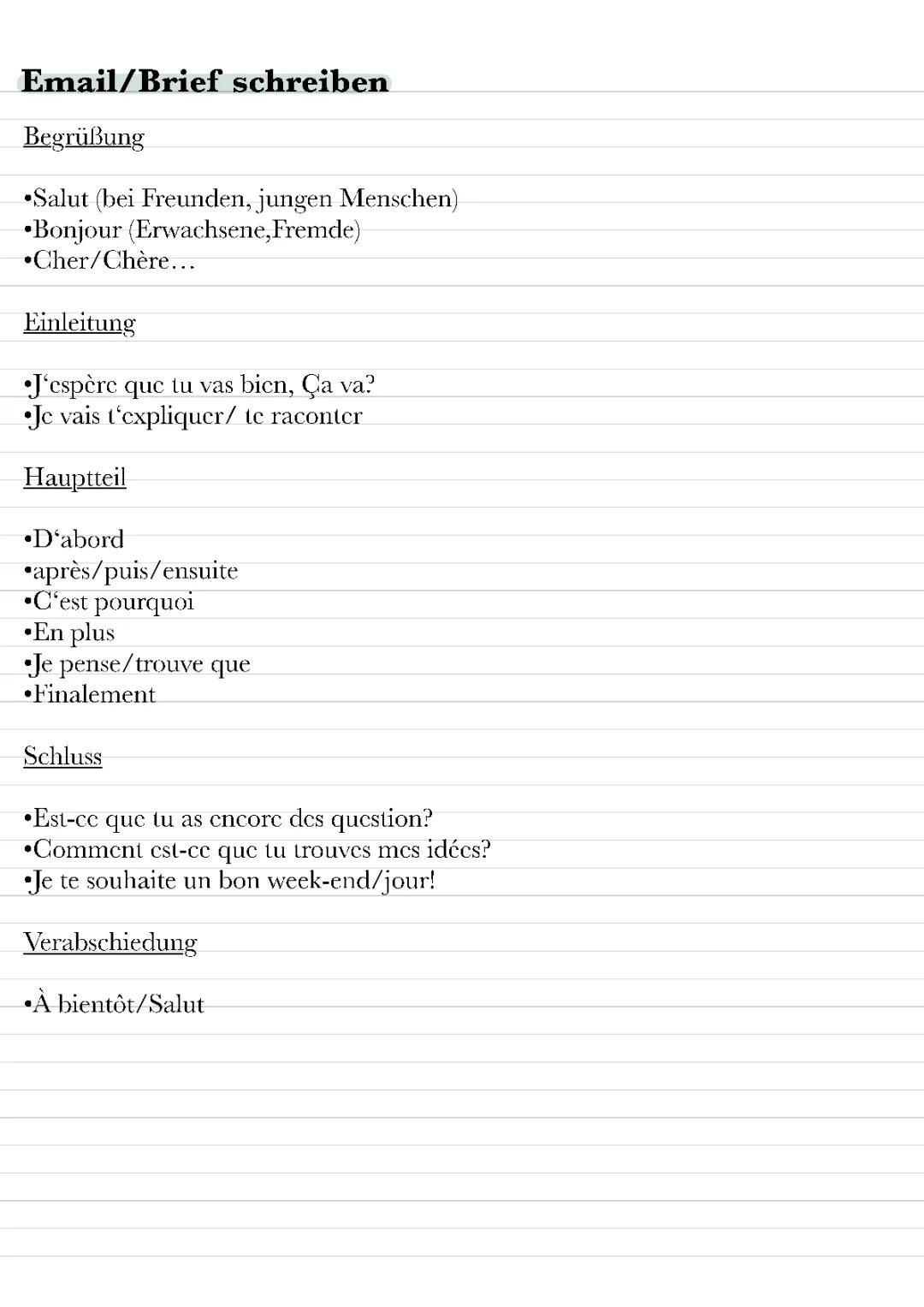 Email/Brief schreiben