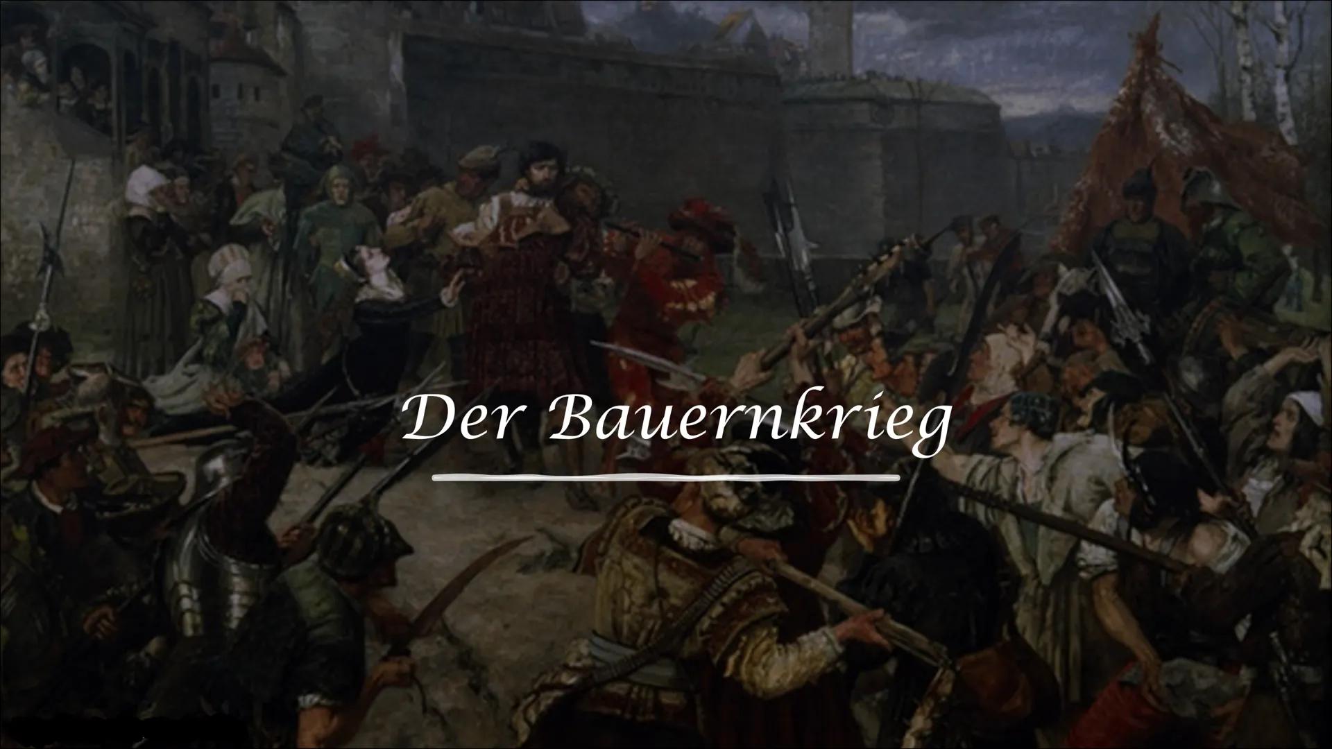 Der Bauernkrieg Situation der
Bauern
Verlauf
Verbreitung der
Bauernkriege
Gliederung
Martin Luther
12 Artikel
Folgen und
Ursache
Niederlage
