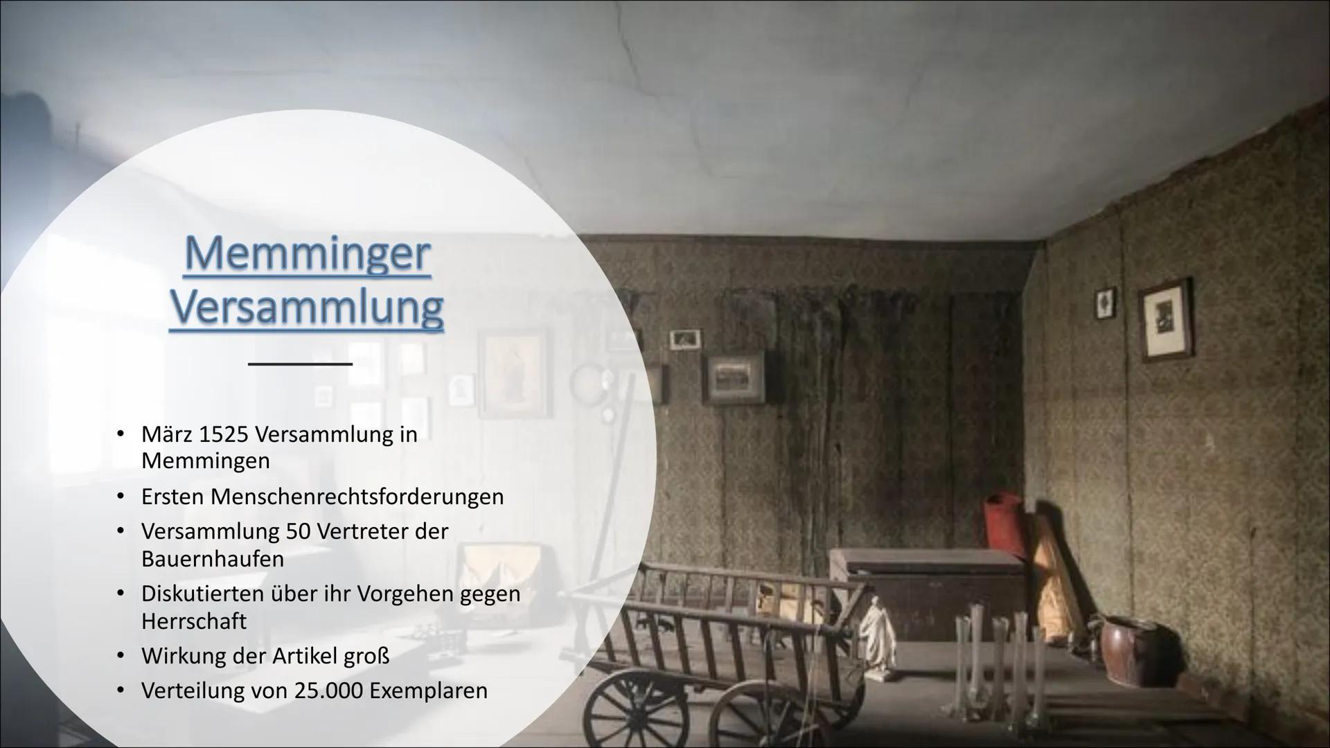 Der Bauernkrieg Situation der
Bauern
Verlauf
Verbreitung der
Bauernkriege
Gliederung
Martin Luther
12 Artikel
Folgen und
Ursache
Niederlage