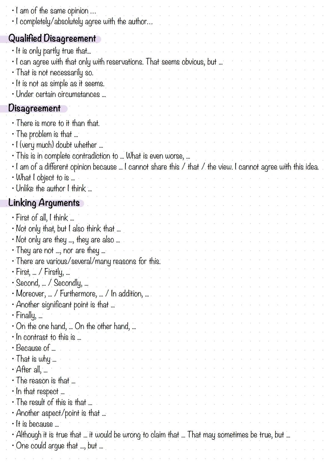 Useful Phrases - Comment
Stating your Opinion:
• It seems to me that ...
• In my experience...
As far as I understand / can see, ...
.
In my
