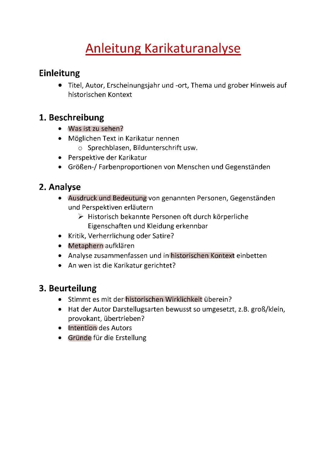 Karikaturanalyse (Aufbau)