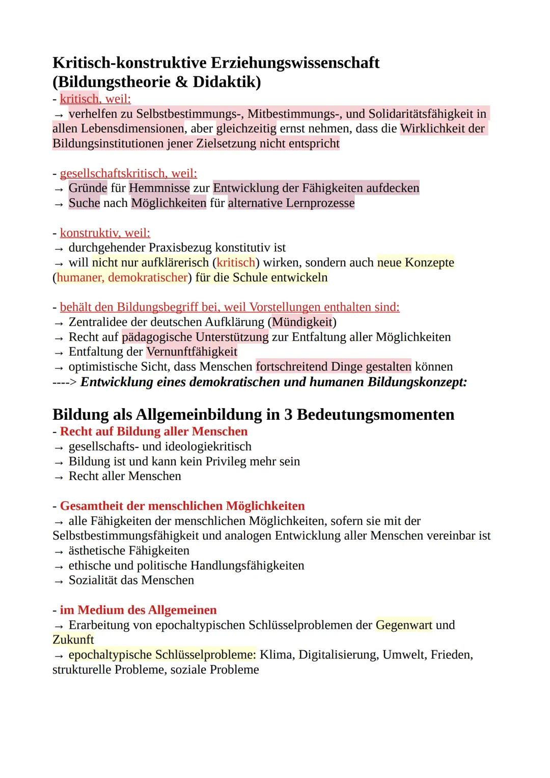 # Bildungstheoretische Didaktik
Wolfgang Klafki
- Bildungskonzept der kategorialen Bildung wurde zur kritisch-konstruktiven
Bildungstheorie
