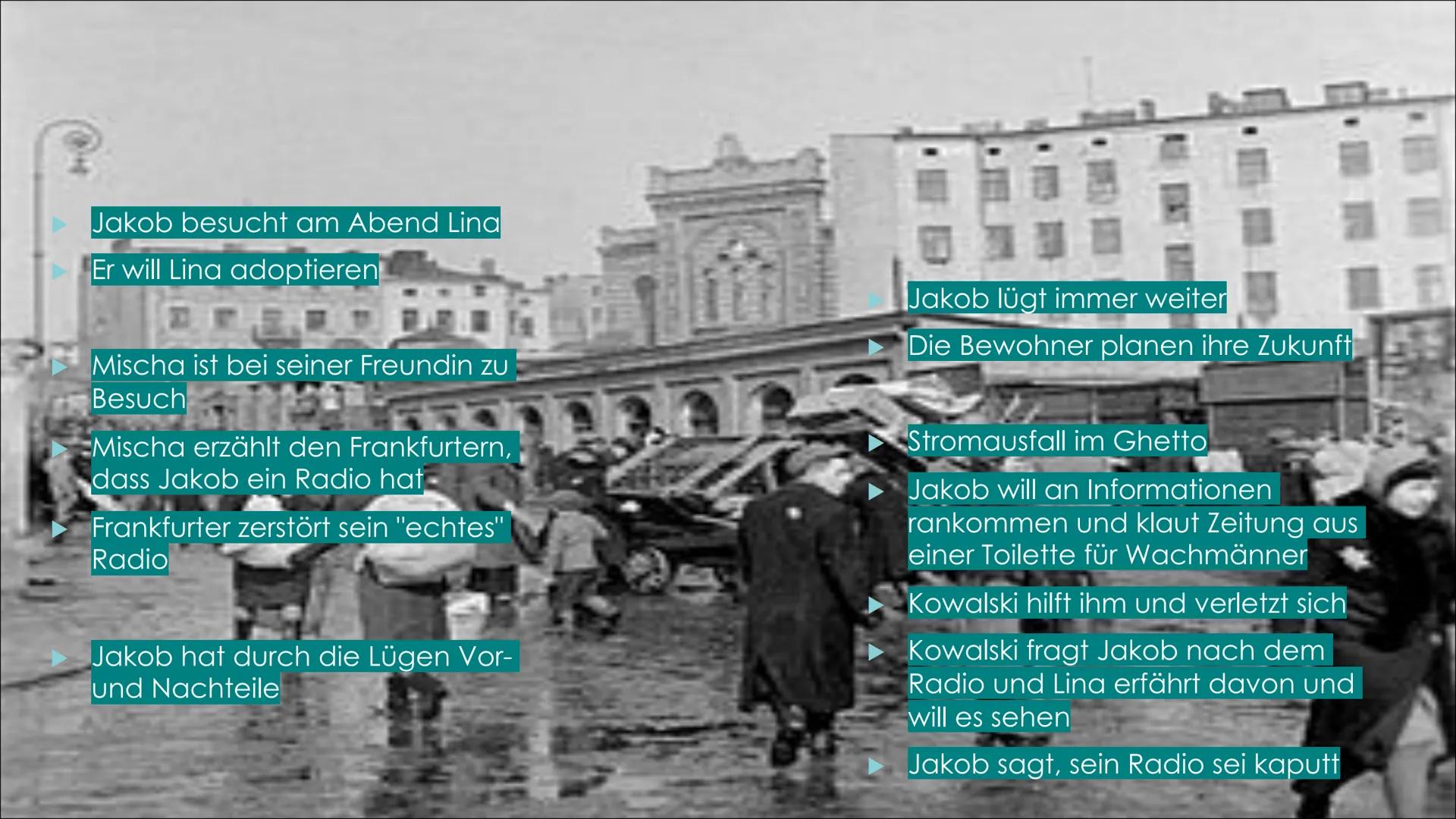 Jurek Becker
Jakob der Lügner
Roman
Suhrkamp
Buchprojekt
Jakob der Lügner
Elena, Zoé, Adam, Finn Generelles
1.
2.
3.
4.
Worum geht's ? Leben