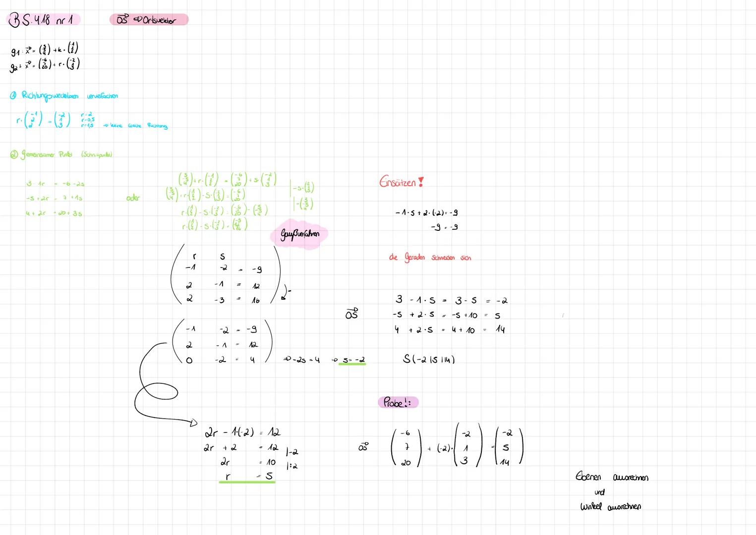 # LAGEBEZIEHUNG ZWISCHEN
# GERADEN
Parallel
9:(((()
1. Ruchingoveikioren Vielfaches?
$$\begin{pmatrix}2\\ -1\\ 1\end{pmatrix}$$.t$$\begin
