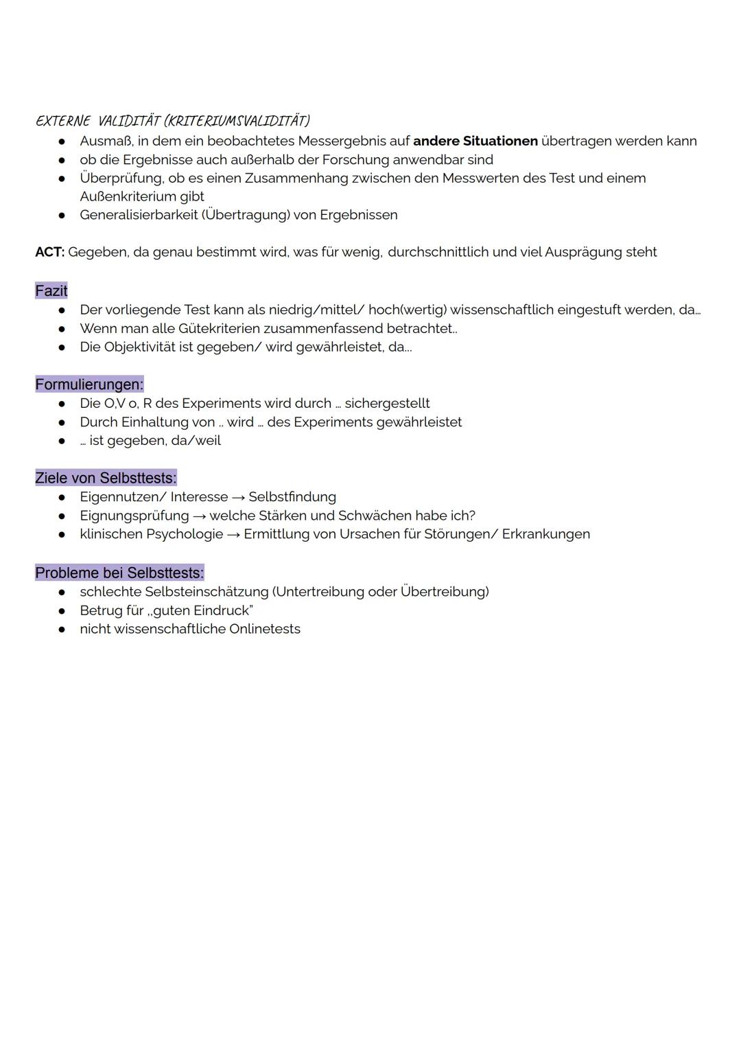 Testgütekriterien
Persönlichkeitstest
Test
* zur Erfassung von Persönlichkeitsmerkmalen und deren Ausprägung
* wissenschaftliches Ro