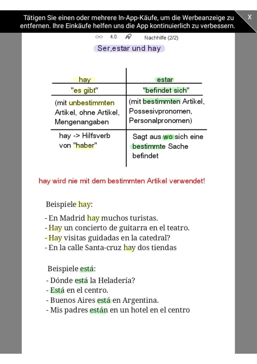 Tätigen Sie einen oder mehrere In-App-Käufe, um die Werbeanzeige zu
entfernen. Ihre Einkäufe helfen uns die App kontinuierlich zu verbessern