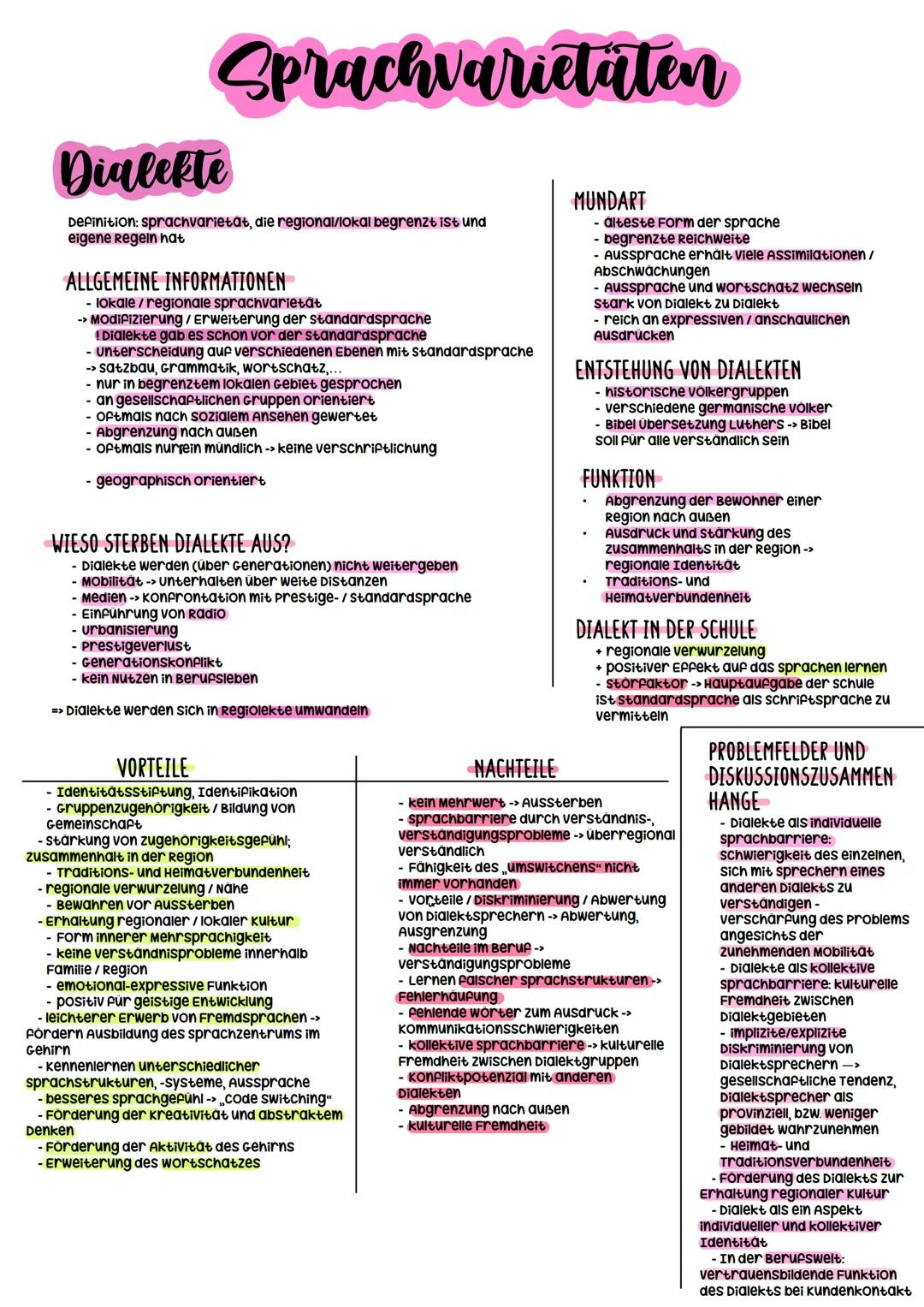 # Sprache
- Kommunikationschance
- spiegelt gesellschaftliche stellung wider
- Identitatsstifter
- Möglichkeit der gesellschaftlichen Teiln