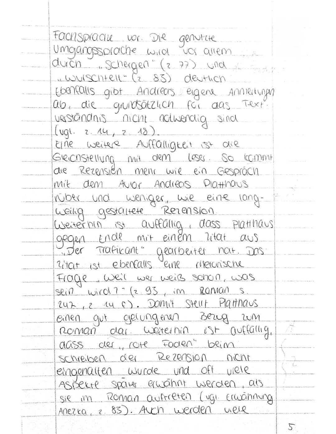 Klausur
Nr. 2
Die Rezension Der Trafikant -
Frevas Freund", verfasst von Andreas
Platthaus, im online forum (az.net am
02.11 2012 veröffentl