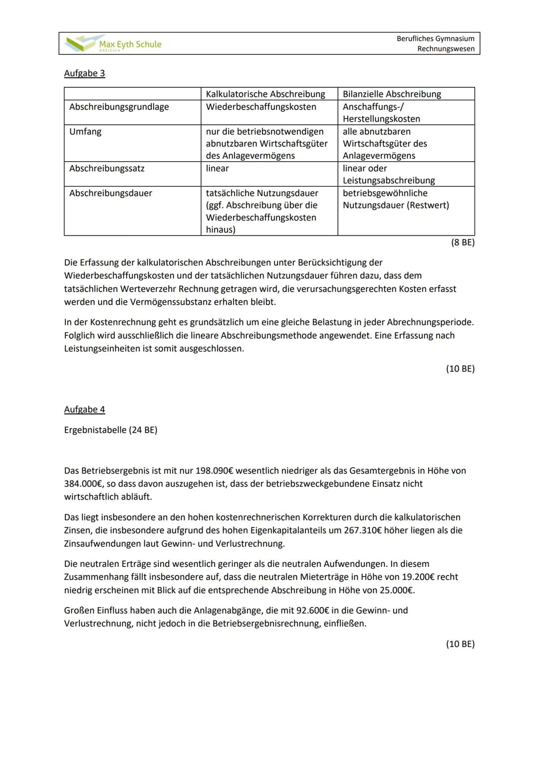 Max Eyth Schule
DREIEICH
Berufliches Gymnasium
Rechnungswesen
Material 2 - Vorbereitet Ergebnistabelle - Musterlösung
Finanzbuchhaltung (Rec