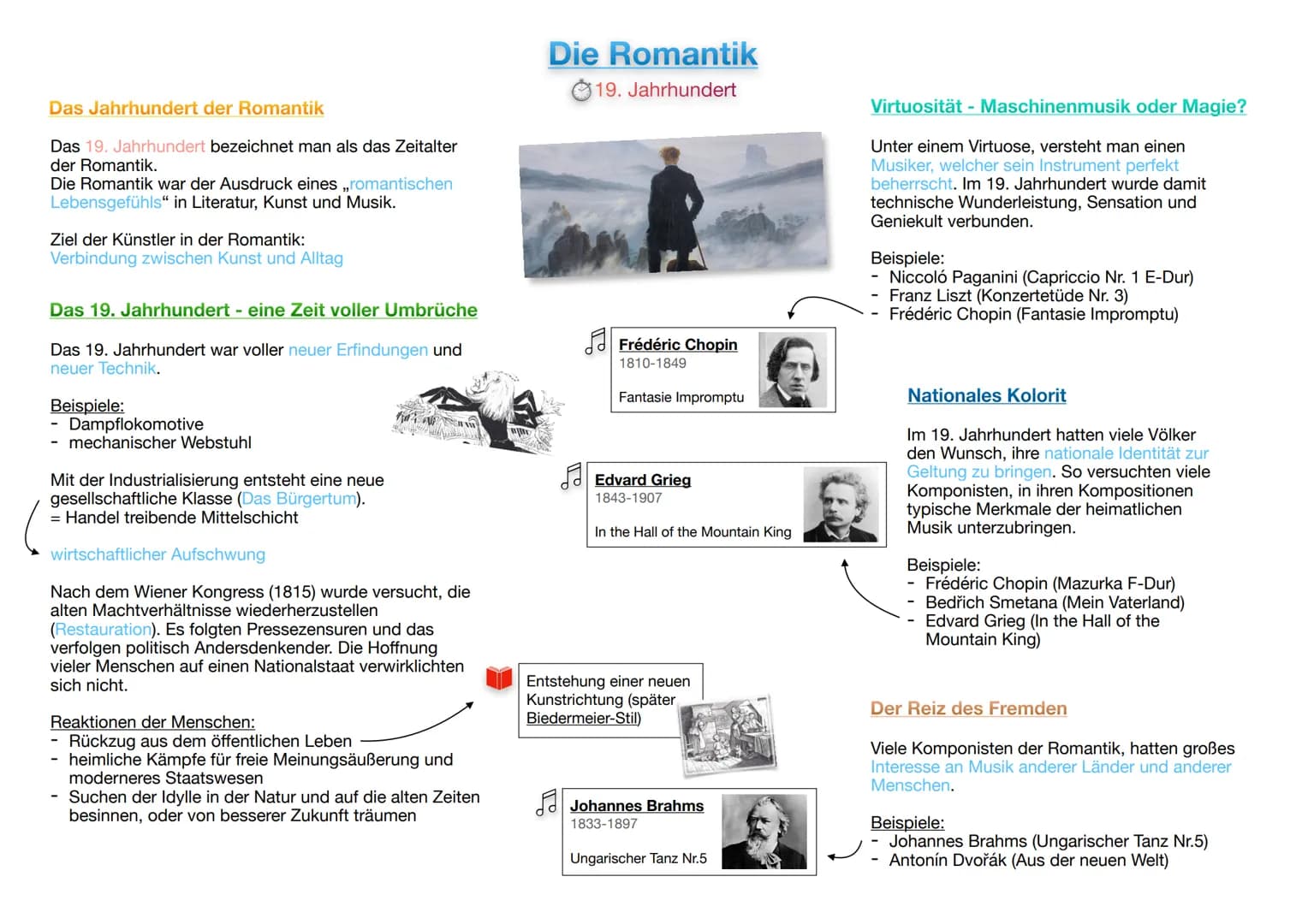 # Die Romantik
### 19. Jahrhundert
## Das Jahrhundert der Romantik
Das 19. Jahrhundert bezeichnet man als das Zeitalter der Romantik.
Die R