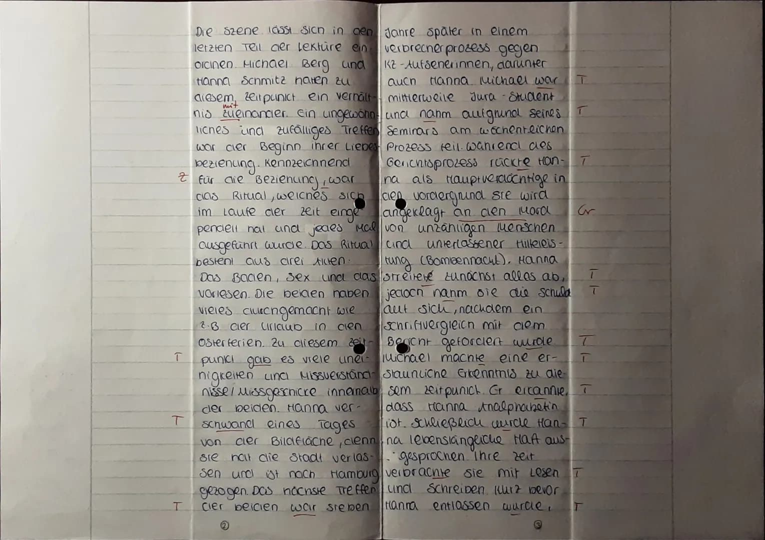# Deutsch Klausur nr. 4
1) Der vorliegenae Textauszug (5.177-
180) aus dem Roman „Der Vorleser"
verfasst von Bernnara schlink und
veröffentl