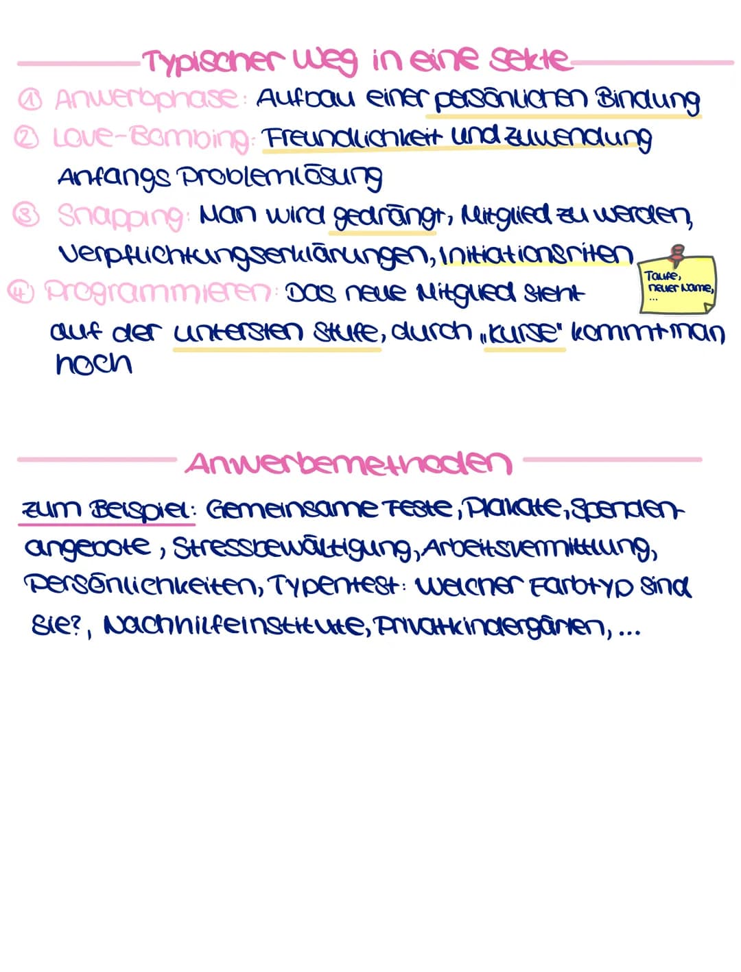 Quelle: Schule
# SEKTEN
## Definition
* Lat. «secare» -> absondern / abschneiden
* urspr. Werteneutral und eine Bezeichnung
für eine politi