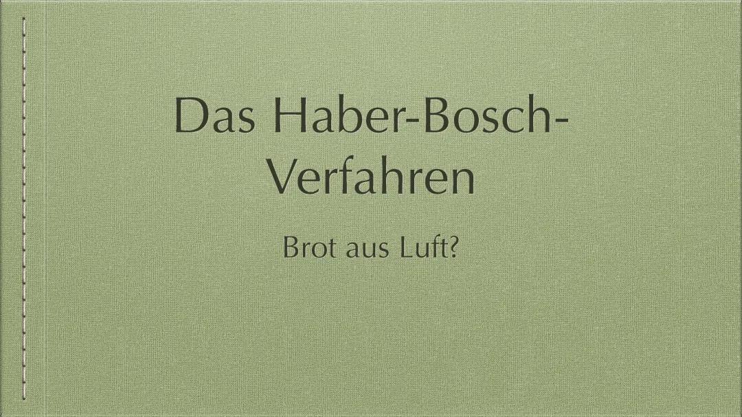 Haber Bosch Verfahren
