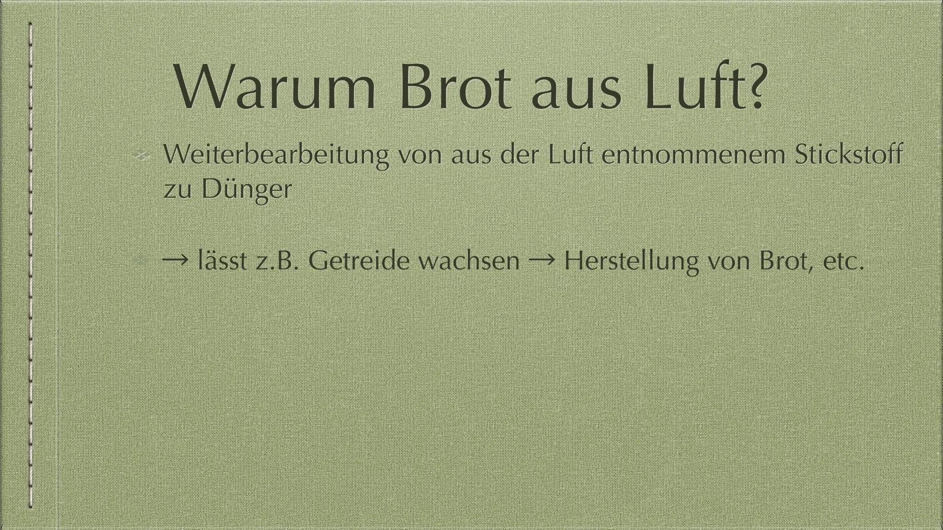 Das Haber-Bosch-
Verfahren
Brot aus Luft? Gliederung
1. Begründer Fritz Haber & Carl Bosch
1.1 Fritz Haber
1.2 Carl Bosch
2. Geschichtliches