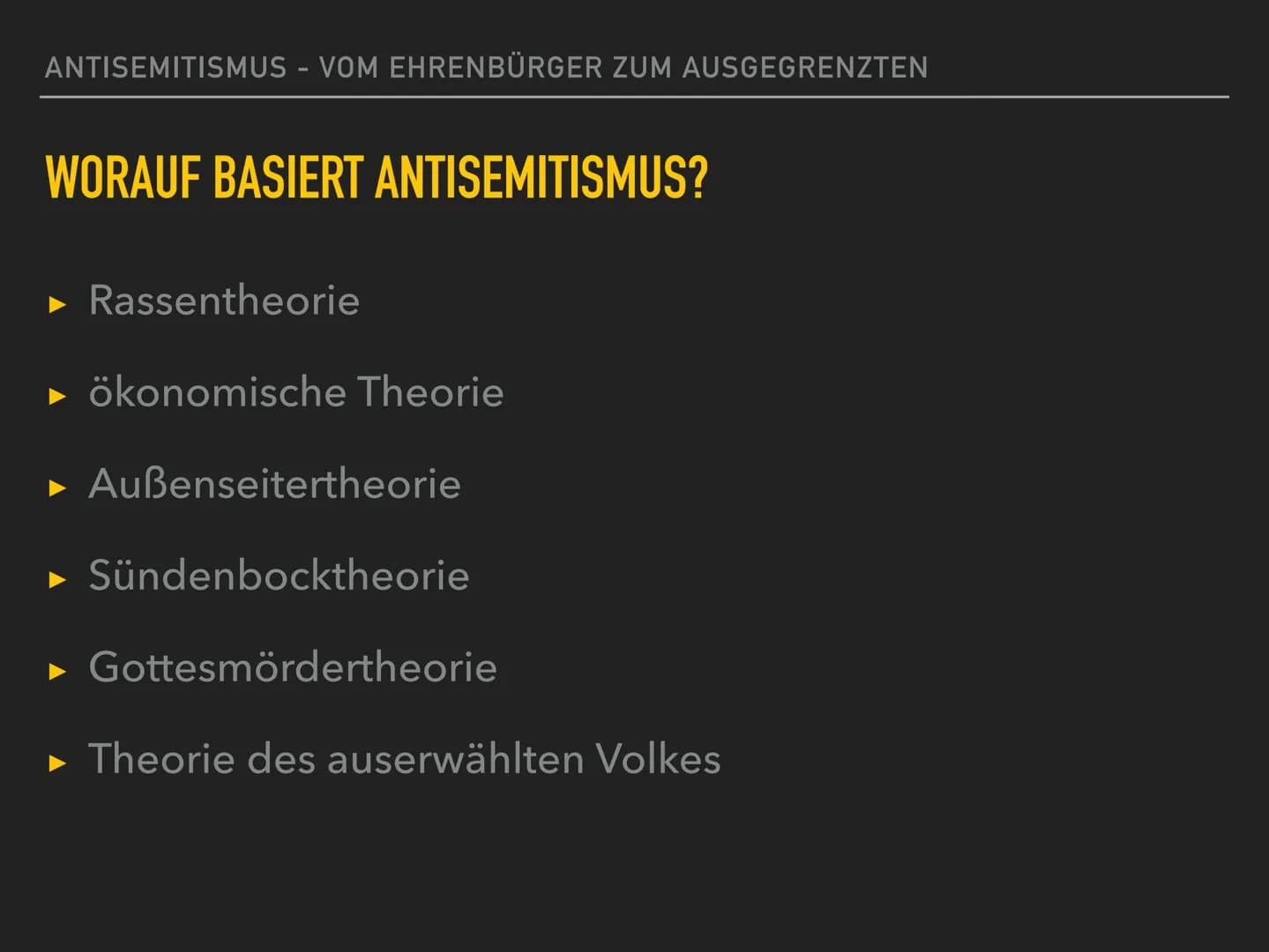 # Antisemitismus
vom Ehrenbürger zum Ausgegrenzten
„Die Erinnerung ist wie das Wasser: Sie ist lebensnotwendig und sie sucht sich ihre eige