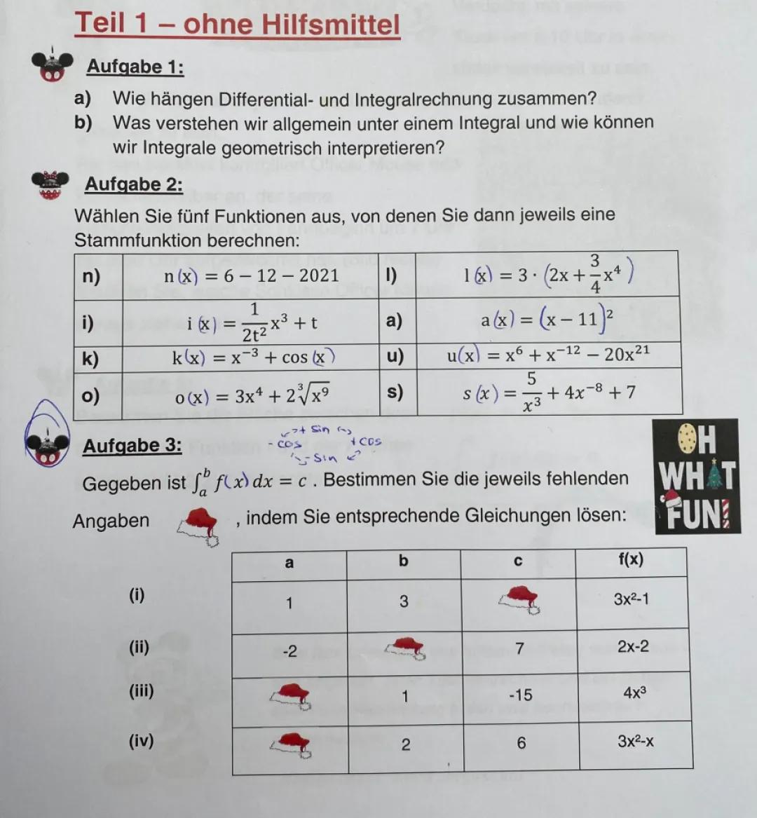 Klausur Integralrechnung