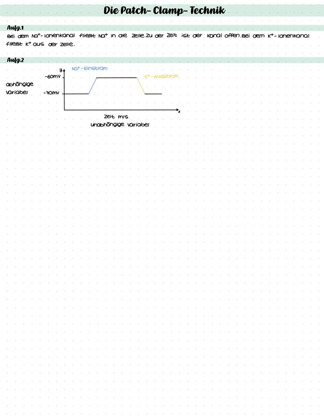 Information:
Die Patch-Clamp-Technik
Die Patch-Clamp-Technik ist eine Messmethode in der Elektrophysiologie, mit der sich der Strom
durch ei