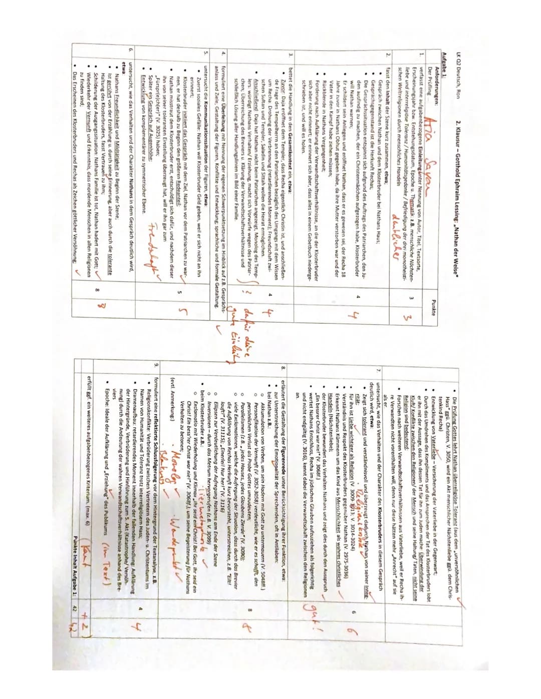1. Analysieren Sie den Dialog zwischen Nathan und dem Klosterbruder im Auftritt
IV,7 (V. 2912-V. 3125) unter besonderer Berücksichtigung der