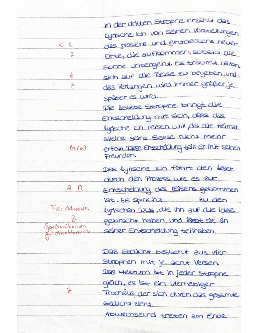 Deutsch GK3(Q1)/HUC
Name: Zara
Klausur Nr. 4
28.4.2022
### Aufgabenstellung:
1. Analysieren Sie Ludwig Uhlands Gedicht „Reisen" unter b
