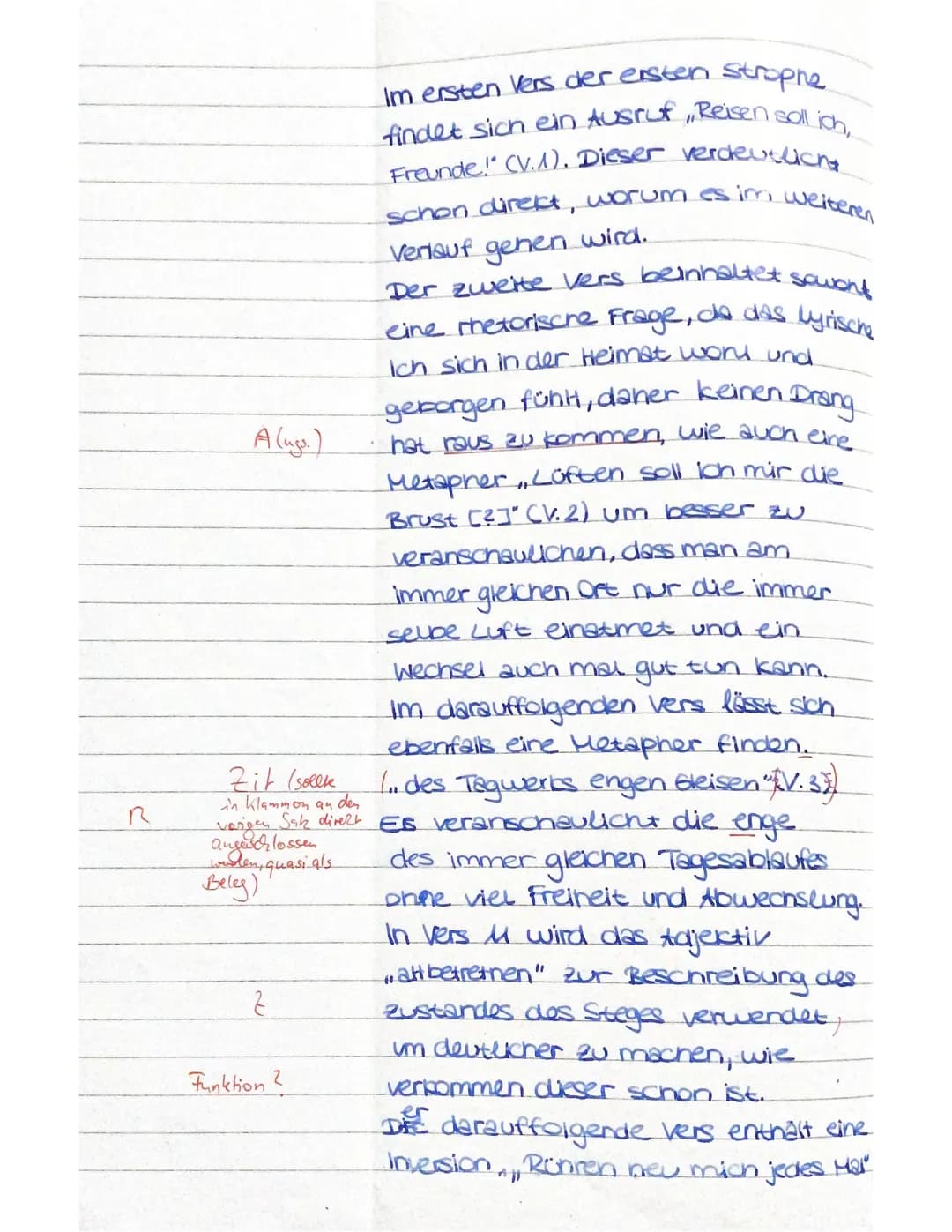 Deutsch GK3(Q1)/HUC
Name: Zara
Klausur Nr. 4
28.4.2022
### Aufgabenstellung:
1. Analysieren Sie Ludwig Uhlands Gedicht „Reisen" unter b