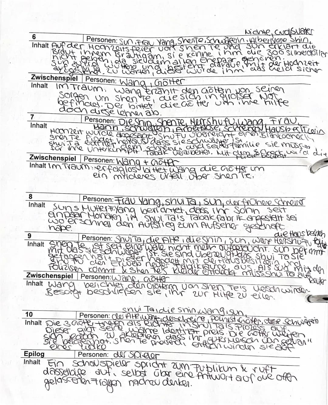 Bertolt Brecht
Der gute Mensch von Sezuan
# Das Drama in der Übersicht
## Vorspiel
**Personen:** Wasserverkäufer Wang, 3 Götter, Shen Te
**