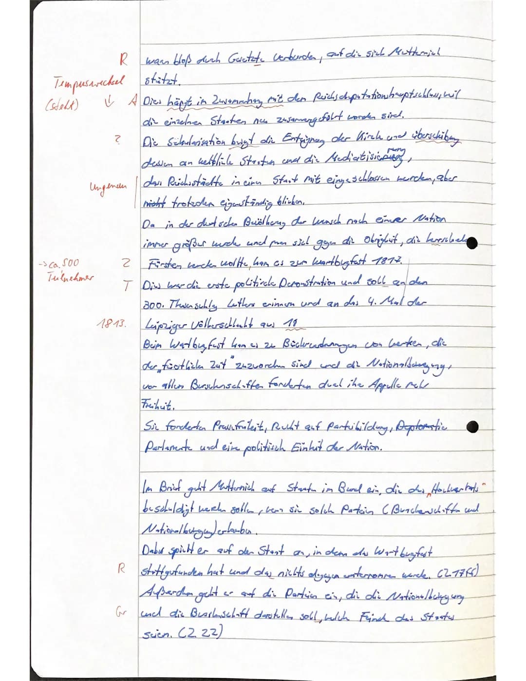 Grundkurs Geschichte 11.1.
01.10.2021
1. Klausur
Nach dem Mord des Burschenschaftlers Carl Ludwig Sand an August v. Kotzebue entwickelte d