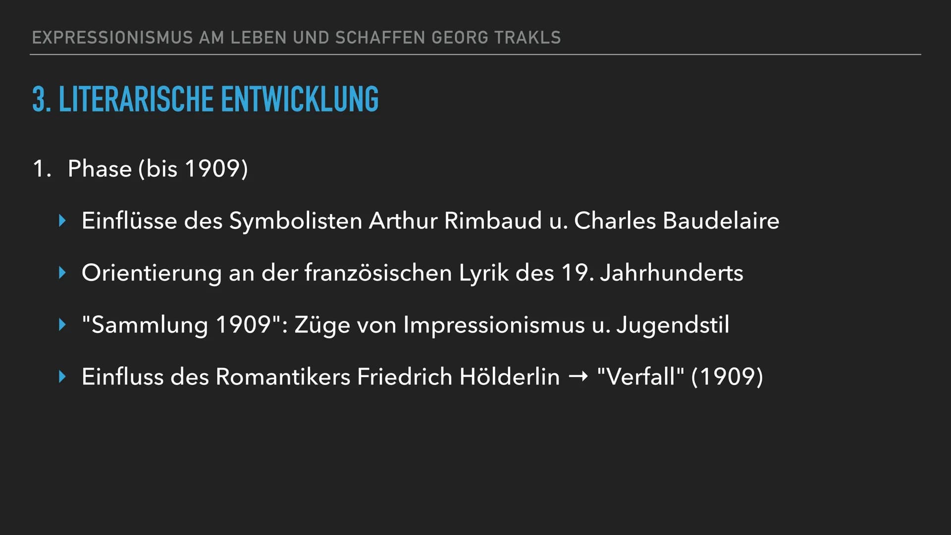 # Expressionismus am Leben und Schaffen Georg Trakls
## 1. Historisch-gesellschaftlicher und geistig-kultureller Hintergrund
- Zeit der Kri