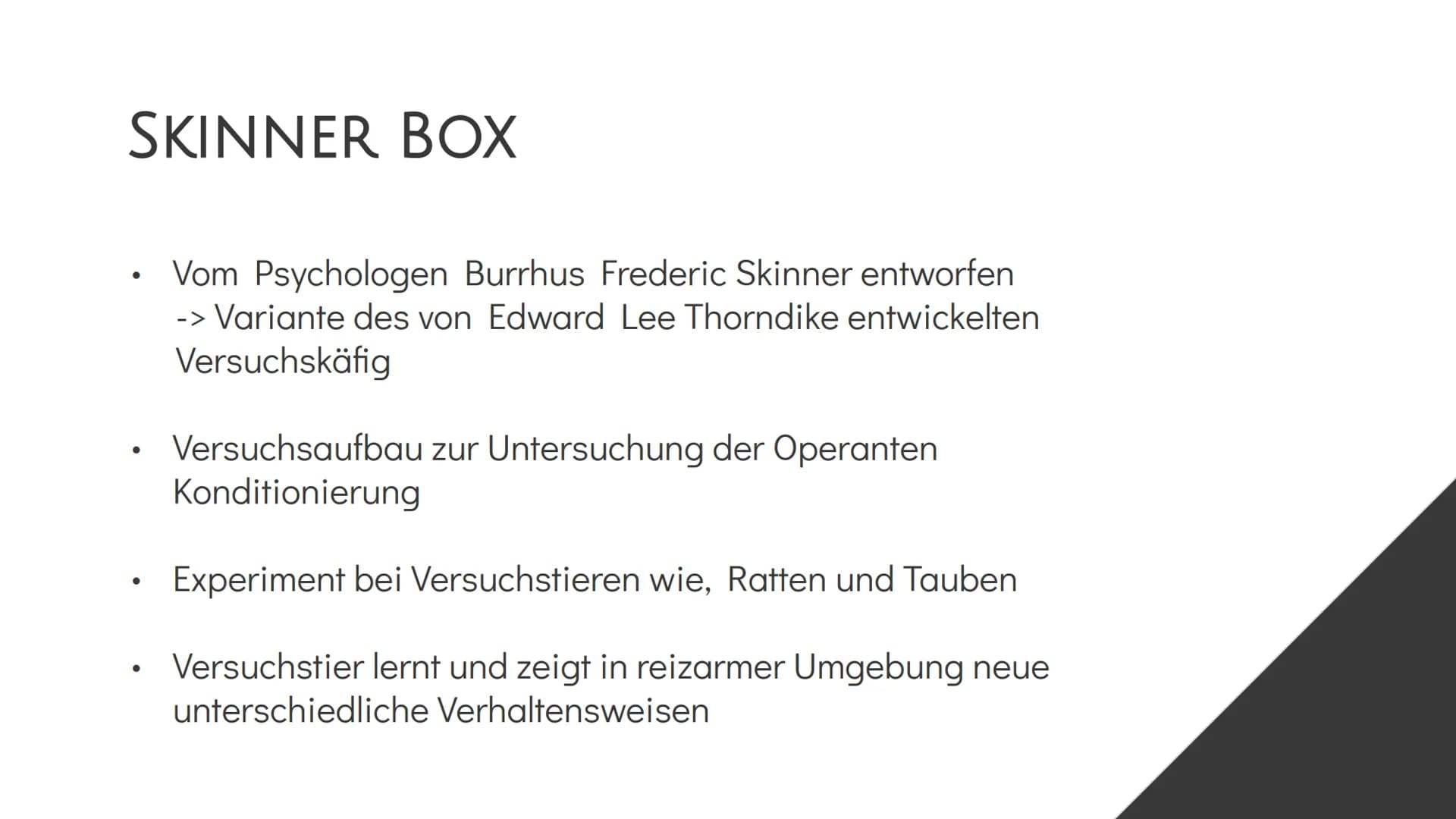 # Operante Konditionierung
27.04.2021
## Definition
Operante Konditionierung: Bei einer Operanten Konditionierung wird auf die Auftrittshäu