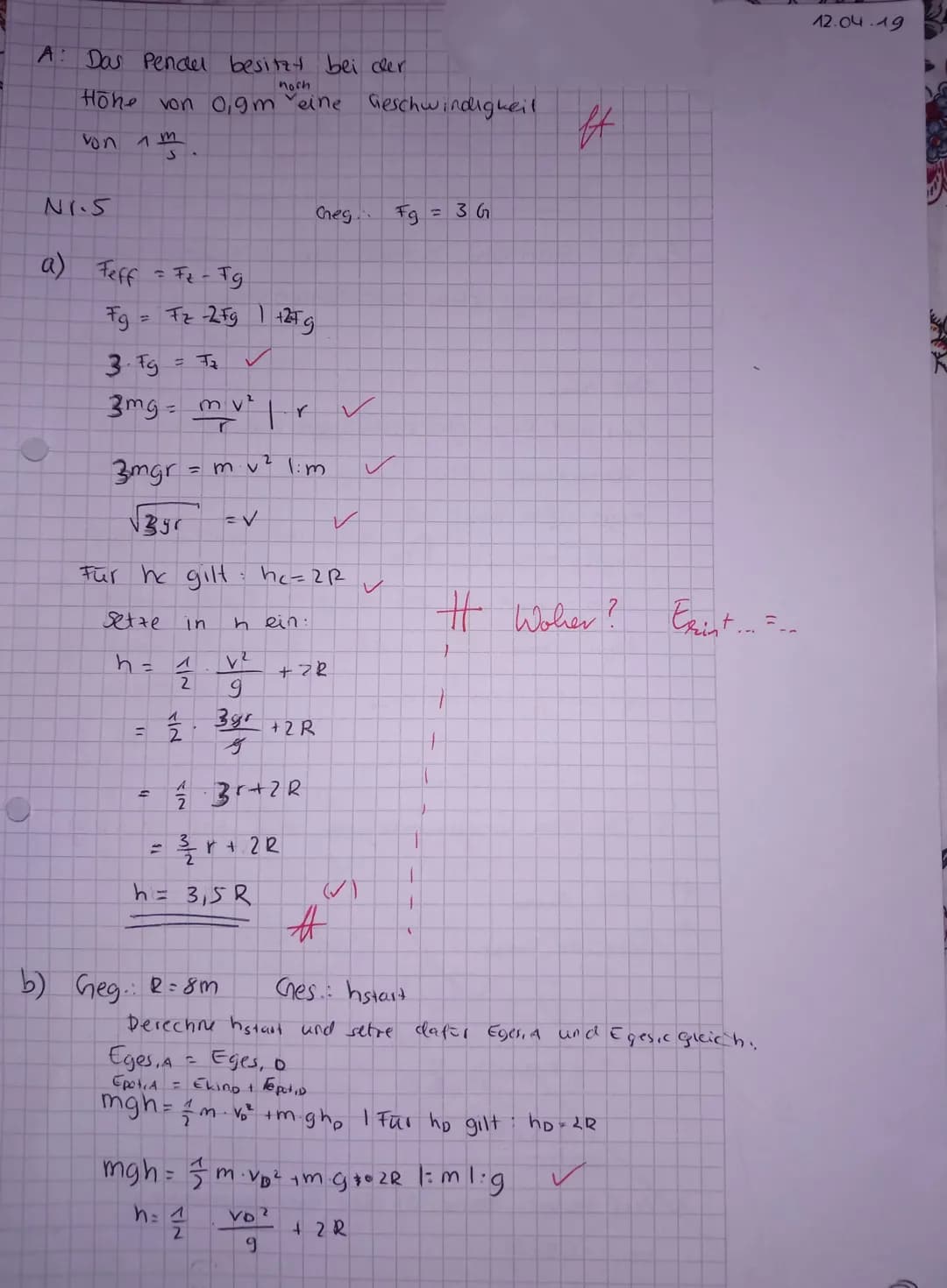 # Physik
Klausur EF 3/18/19
Name:
Thema:
Datum:
Kurs:
Kreisbewegungen und Energieerhaltung
12.04.19
Physik EF Gk
Erlaubte Hilfsmittel:
- Gra