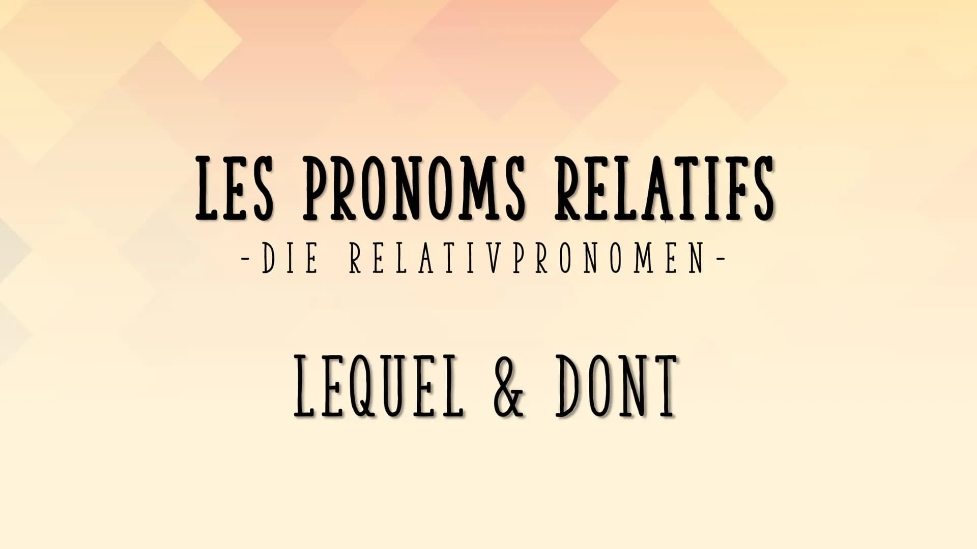 # Les pronoms relatifs
## I. Révision: Die Relativpronomen qui - que - où - ce qui - ce que
| | | |
|---|---|---|
| qui | Subjekt des Rela