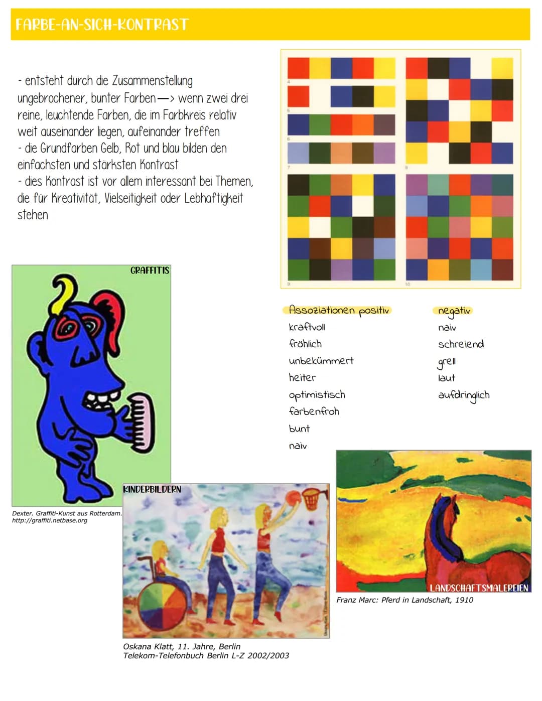 # FARBE-AN-SICH-KONTRAST
- entsteht durch die Zusammenstellung
ungebrochener, bunter Farben-> wenn zwei drei
reine, leuchtende Farben, d