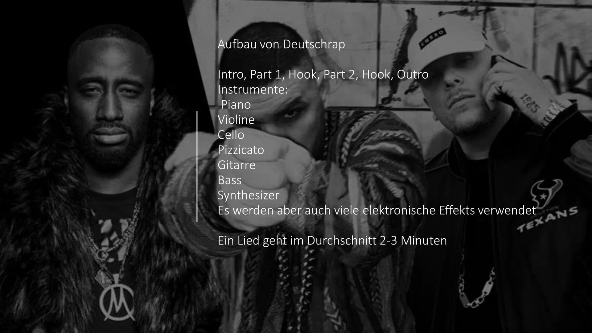Deutschrap
NIKE
AIR # Gliederung
* Was ist Deutschrap und seit wann spielt Deutschrap eine Rolle?
* Aufbau von Deutschrap
* Themen die anges