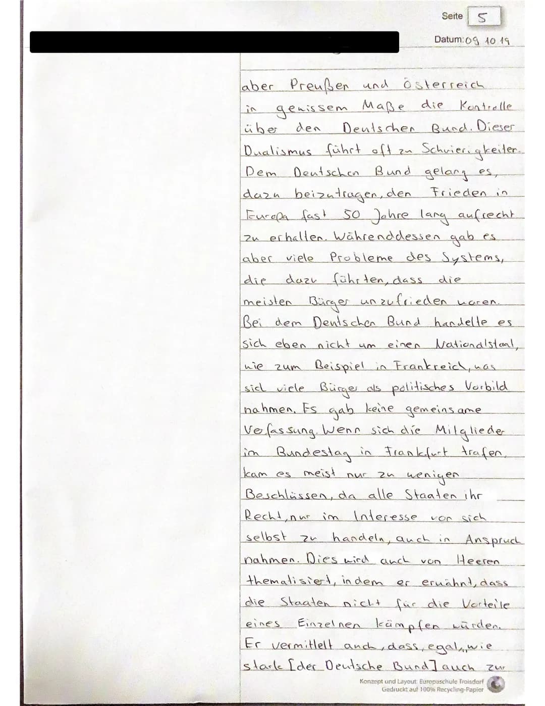 # 1. Klausur LK Geschichte Q1/1. Halbjahr
**Name:**
**Thema:** Europäische Friedensordnung nach den Napoleonischen Kriegen
**Datum:** 09.